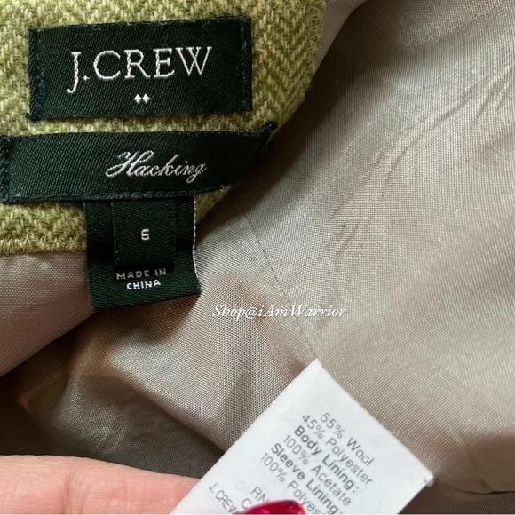 J.Crew sage green herringbone wool Hack ing jacket shop@iamwarrior - Picture 15 of 16